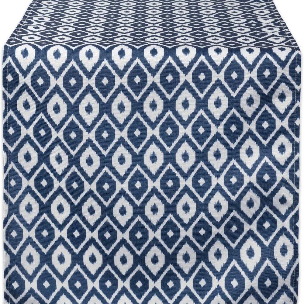 DII Ikat Outdoor Tabletop Collection Water Resistant, All Weather, Table Runner,
